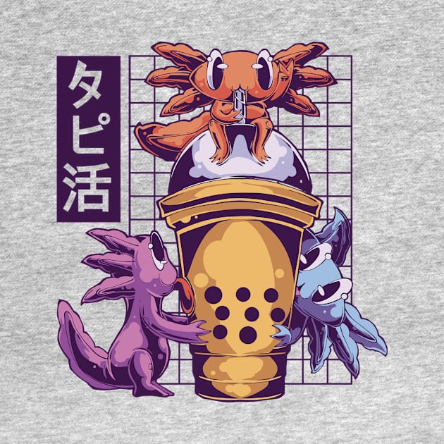 Axolotl Bubble Tea T S by LindenDesigns